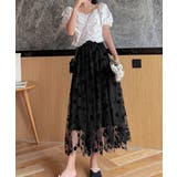 チュールスカート花柄フロッキープリント | Miniministore | 詳細画像5