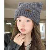 猫耳ビーニー リブニット帽子 レディース | Miniministore | 詳細画像10 