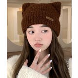 猫耳ビーニー リブニット帽子 レディース | Miniministore | 詳細画像13 