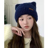 猫耳ビーニー リブニット帽子 レディース | Miniministore | 詳細画像15 