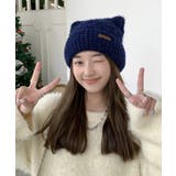猫耳ビーニー リブニット帽子 レディース | Miniministore | 詳細画像17 