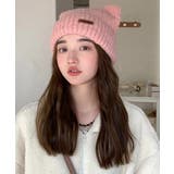 猫耳ビーニー リブニット帽子 レディース | Miniministore | 詳細画像20 