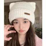 猫耳ビーニー リブニット帽子 レディース | Miniministore | 詳細画像3 
