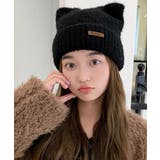 猫耳ビーニー リブニット帽子 レディース | Miniministore | 詳細画像5 