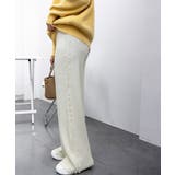 サイドフリンジ リブニットパンツ 暖かい | Miniministore | 詳細画像25 