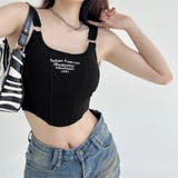 カップ付き タンクトップ ショート丈韓国 | Miniministore | 詳細画像5