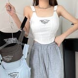 カップ付き タンクトップ ショート丈韓国 | Miniministore | 詳細画像8