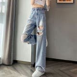 ダメージ デニムパンツ レディース着やせ | Miniministore | 詳細画像2 