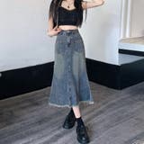 デニムスカート ロング Aラインスカート | Miniministore | 詳細画像7