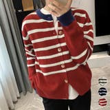 ボーダー柄カーディガン レディースニット | Miniministore | 詳細画像1 