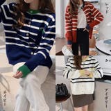 ボーダー柄カーディガン レディースニット | Miniministore | 詳細画像2 