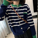 ボーダー柄カーディガン レディースニット | Miniministore | 詳細画像7 