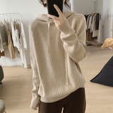 リブニットパーカーレディース韓国トップス | Miniministore | 詳細画像7 