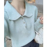 ポロカラーニットトップス ゴールドボタン | Miniministore | 詳細画像17 