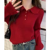 ポロカラーニットトップス ゴールドボタン | Miniministore | 詳細画像20 
