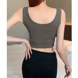 カップ付きタンクトップ ショート丈 韓国 | Miniministore | 詳細画像9