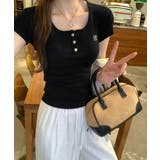 ヘンリーネック 半袖Tシャツワンポイント | Miniministore | 詳細画像7