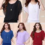 シフォンブラウス 半袖 レディース 夏服 オフィスカジュアル | Miniministore | 詳細画像2
