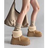 厚底ボアムートンショートブーツ秋冬防寒靴 | Miniministore | 詳細画像12