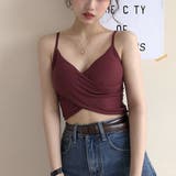 ワインレッド | フロントクロス キャミソール レディース | Miniministore