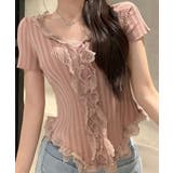 レースフリルニットトップスショート丈夏服 | Miniministore | 詳細画像10