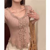 レースフリルニットトップスショート丈夏服 | Miniministore | 詳細画像12