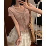 レースフリルニットトップスショート丈夏服 | Miniministore | 詳細画像13