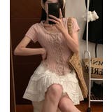 レースフリルニットトップスショート丈夏服 | Miniministore | 詳細画像14