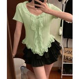 レースフリルニットトップスショート丈夏服 | Miniministore | 詳細画像16