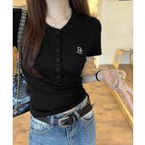 ヘンリーネックTシャツワンポイントロゴt | Miniministore | 詳細画像3 