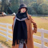 リバーシブルストール大判フリンジマフラー | Miniministore | 詳細画像12