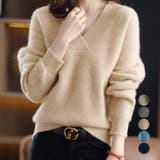 ｖネック ニットセーター レディース秋冬 | Miniministore | 詳細画像1 