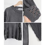 メッシュニット 透かし編みトップス 長袖 | Miniministore | 詳細画像19 