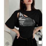 レイヤードタンク付きTシャツカットアウト | Miniministore | 詳細画像1