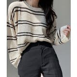 透かし編み ニットトップス ボーダー夏服 | Miniministore | 詳細画像8 