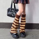 ボーダー柄 ニットレッグウォーマー 美脚 | Miniministore | 詳細画像11