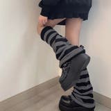 ボーダー柄 ニットレッグウォーマー 美脚 | Miniministore | 詳細画像8