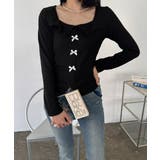 リボンニットトップス スクエアネック秋服 | Miniministore | 詳細画像23