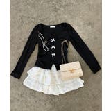 リボンニットトップス スクエアネック秋服 | Miniministore | 詳細画像24