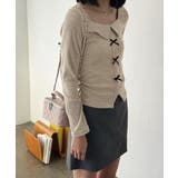 リボンニットトップス スクエアネック秋服 | Miniministore | 詳細画像28