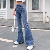 デニム フレアパンツ 裾フリンジ 美脚 | Miniministore | 詳細画像7 