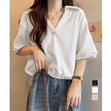 Vネックポロ襟カットソー レディース夏服 | Miniministore | 詳細画像1