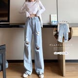 ワイド デニムパンツ ダメージジーンズ | Miniministore | 詳細画像1