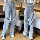 ワイド デニムパンツ ダメージジーンズ | Miniministore | 詳細画像12