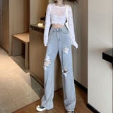 ワイド デニムパンツ ダメージジーンズ | Miniministore | 詳細画像2