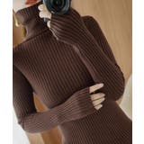 ブラウン | ニットトップス ハイネック 指穴デザイン | Miniministore