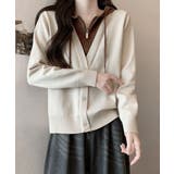 ライトベージュ | ニットパーカー ハーフジップ 長袖 | Miniministore