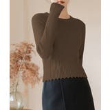 ブラウン | ニットトップス 長袖 春秋冬 リブ編み | Miniministore