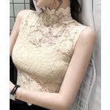 ベージュ | タンクトップ 総レース 重ね着 透け感 | ANGELCLOSET