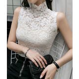 ホワイト | タンクトップ 総レース 重ね着 透け感 | ANGELCLOSET